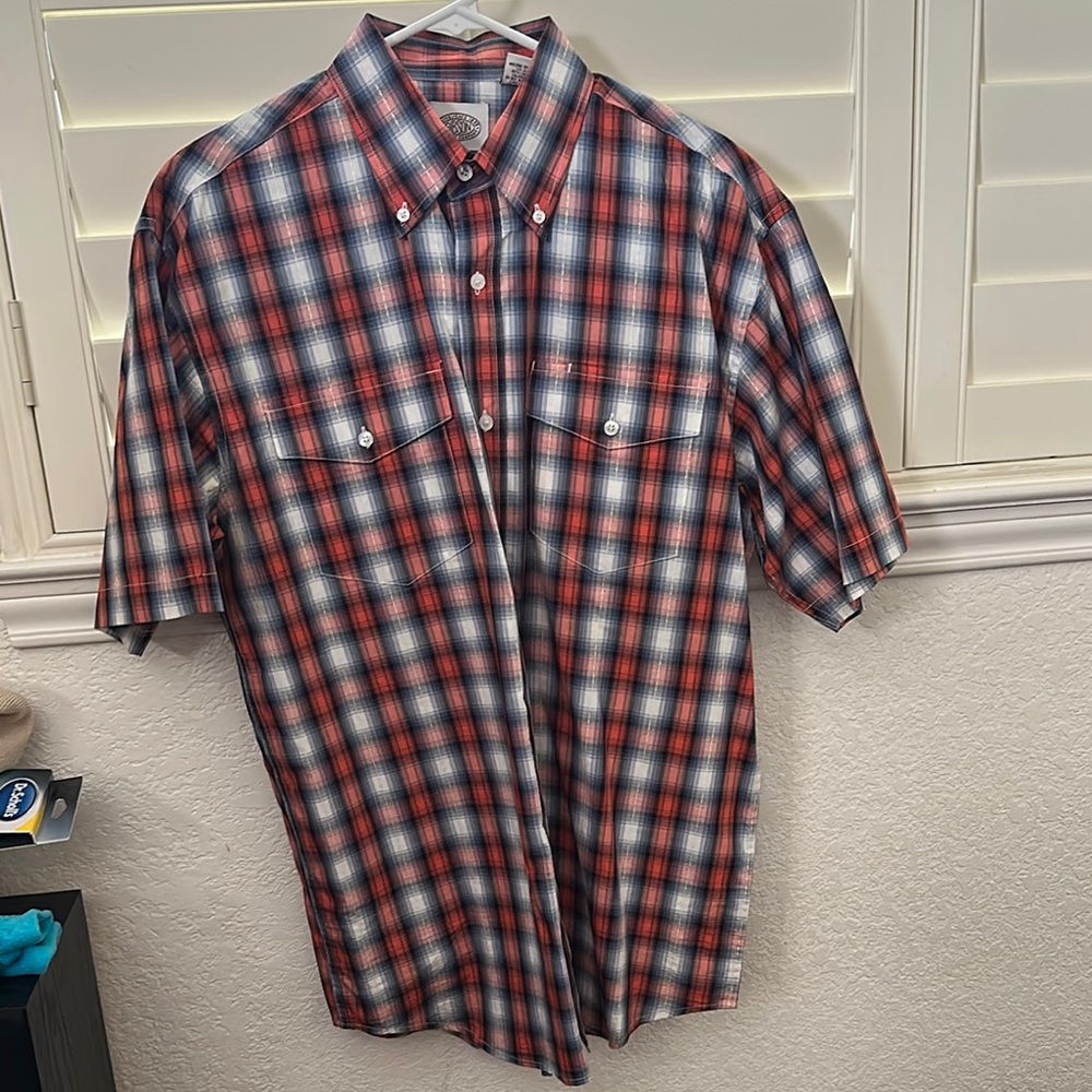 Men's Plaid Shirt Gibson - Orange and Blue